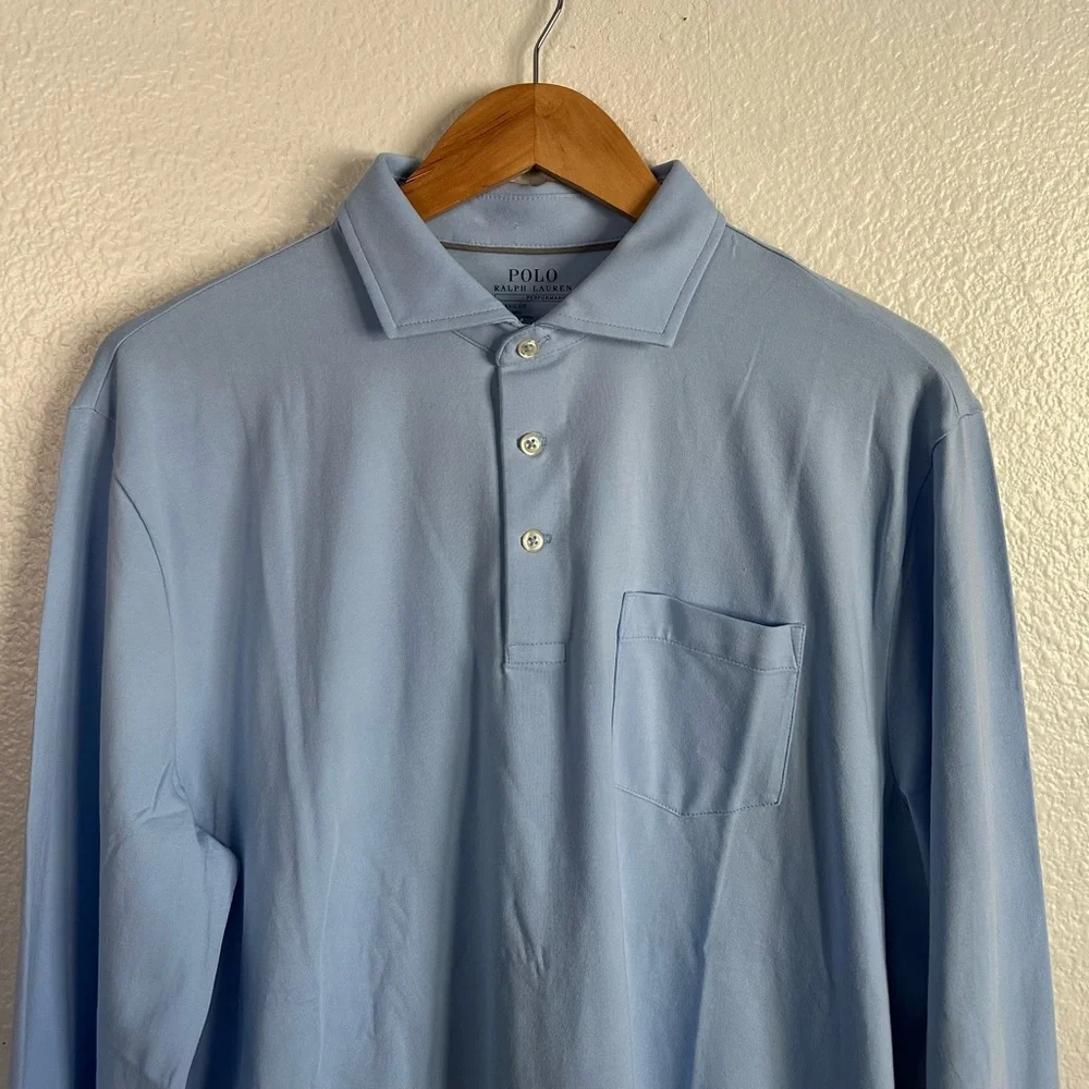 Polo Ralph Lauren Soft Cotton Long Sleeve Golf Polo Shirt PWing Men Size Large